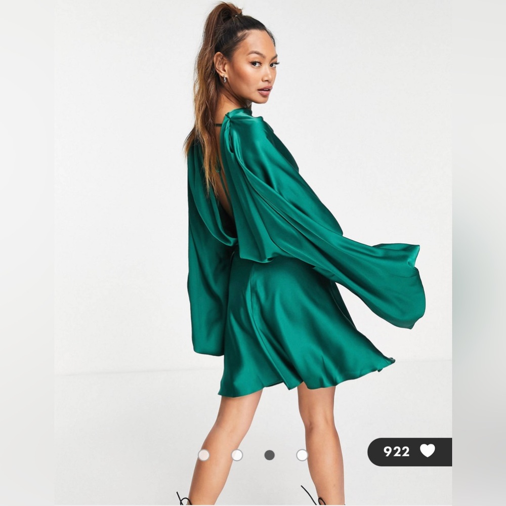 ASOS DESIGN sleeve satin mini dress
